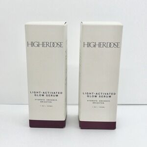 2 PACK HigherDOSE Red Light Face Mask Serum Light Activated Glow Serum 1 oz NEW